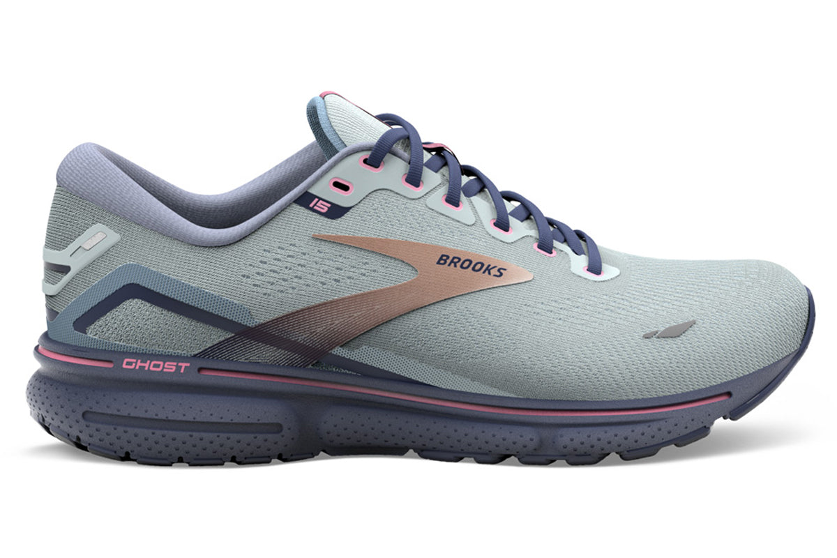 Brooks Ghost 15 D Spa Blue/Neo Pink/Copper Womens – FootMotion