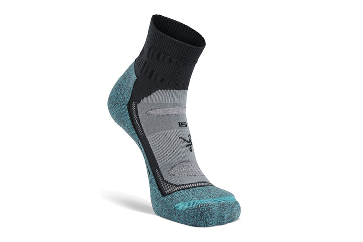 Balega Blister Resist Quarter Grey/Blue #color_blue-turquoise