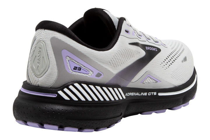 Brooks Adrenaline GTS 23 B Grey/Black/Purple Womens #color_grey-multi-pinks-purples