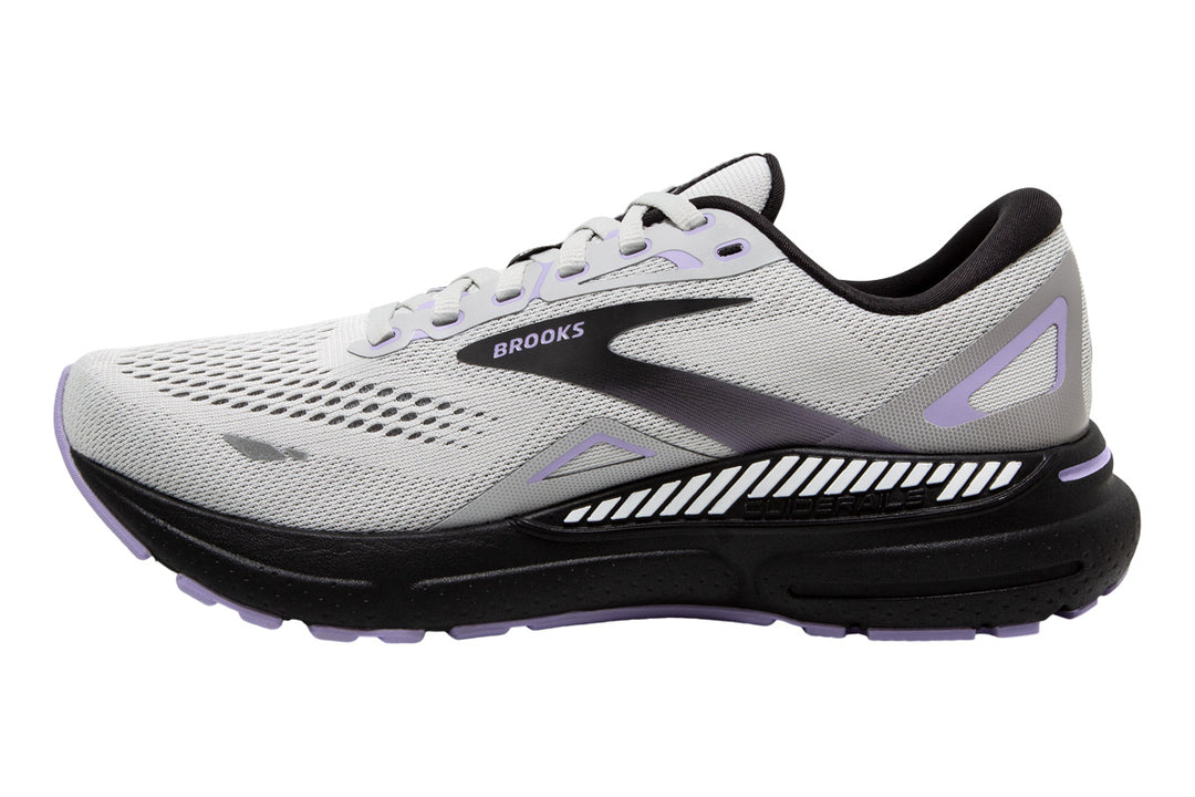 Brooks Adrenaline GTS 23 2E Grey/Black/Purple Womens #color_grey-multi-pinks-purples