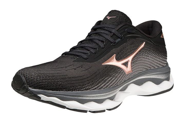 Mizuno Wave Sky 5 B Black/Rose Gold Womens #color_black-multi-metallic