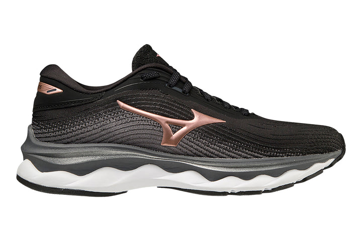 Mizuno Wave Sky 5 B Black/Rose Gold Womens #color_black-multi-metallic