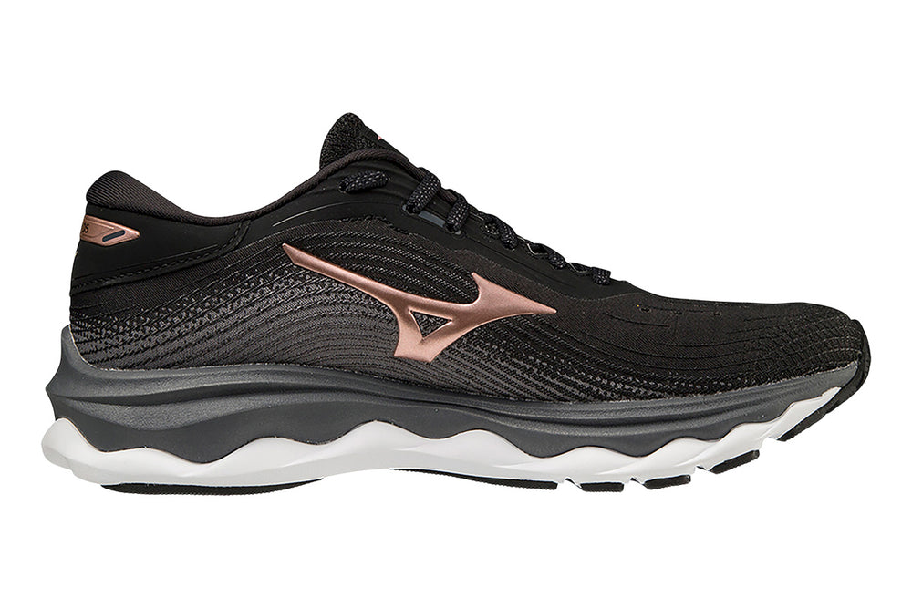 Mizuno Wave Sky 5 B Black/Rose Gold Womens #color_black-multi-metallic