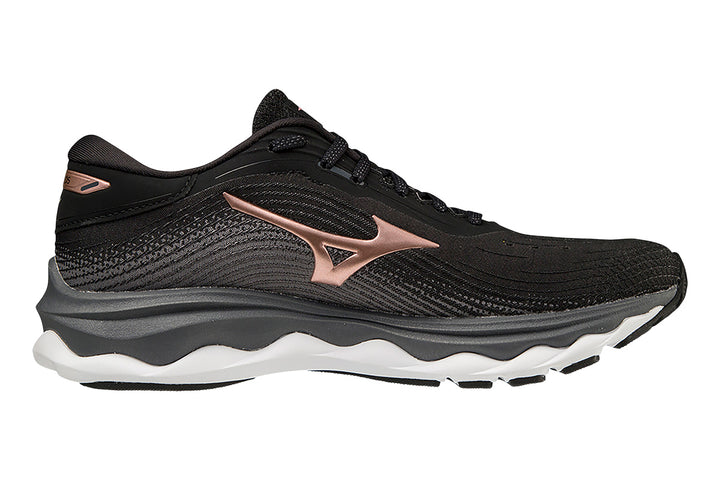 Mizuno Wave Sky 5 B Black/Rose Gold Womens #color_black-multi-metallic