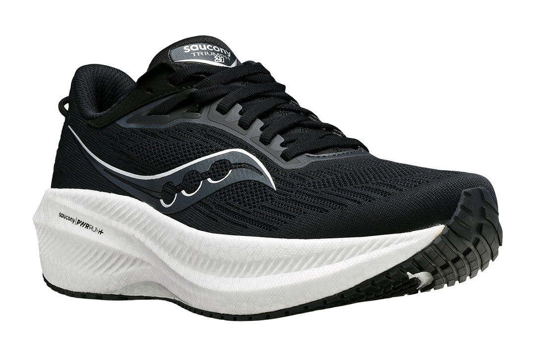 Saucony Triumph 21 D Black/White Womens #color_black-multi-whites