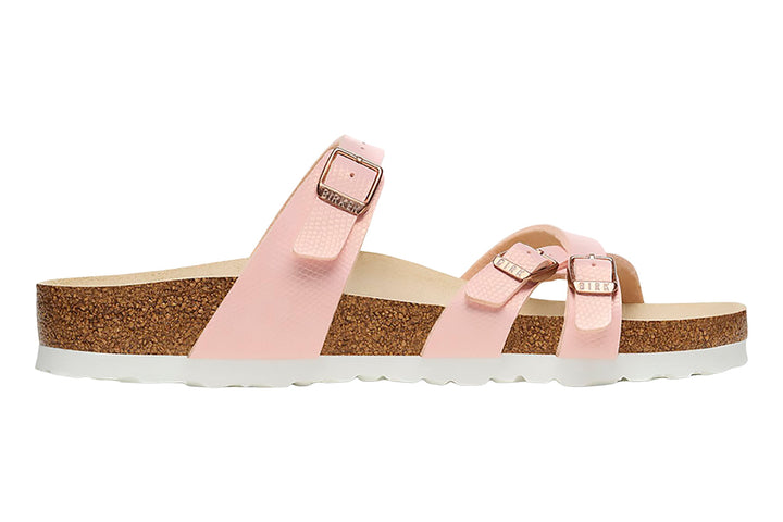 Birkenstock Franca R Shiny Embossed Light Rose Birko-Flor Womens #color_pink-rose