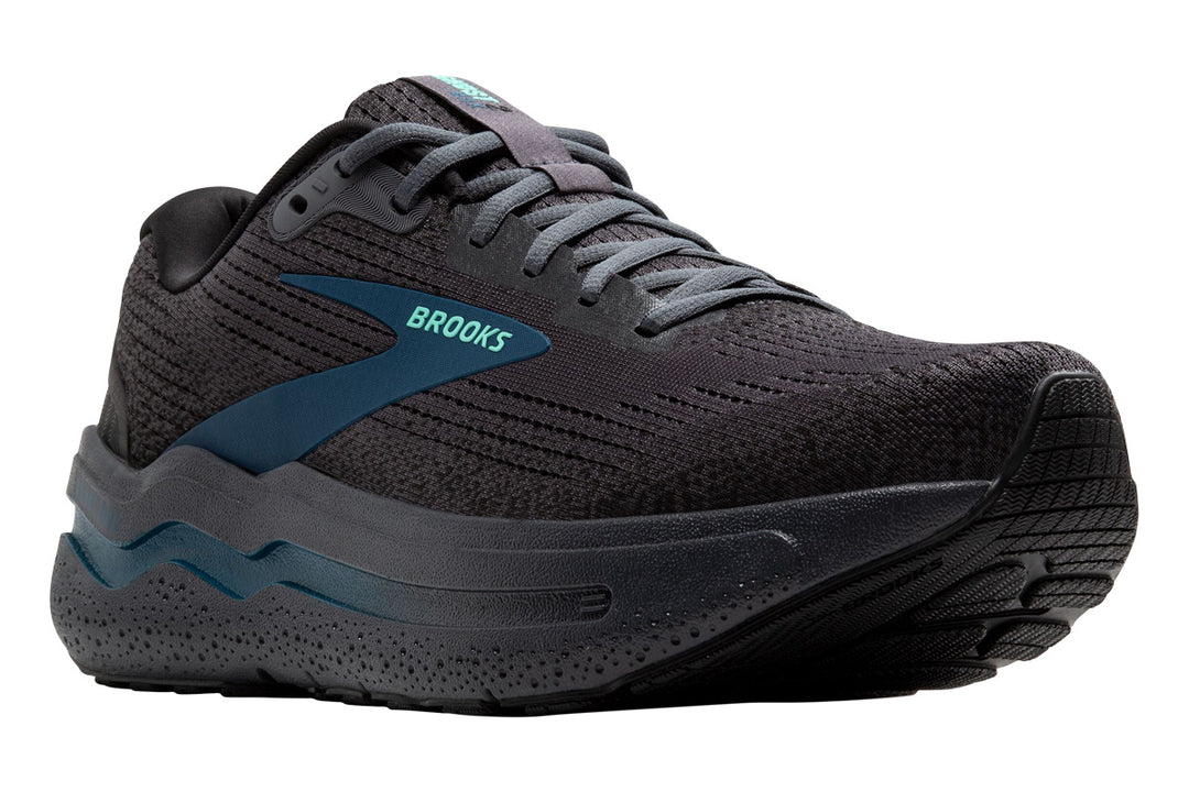 Brooks Ghost Max 2 D Ebony/Cockatoo/Blue Sapphire Mens #color_black-multi-blues