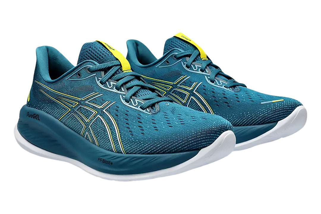 Asics Gel-Cumulus 26 D Evening Teal/Bright Yellow Mens #color_blue