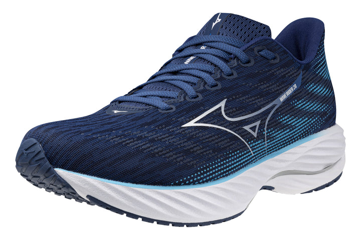 Mizuno Wave Rider 28 D Estate Blue/White/River Blue Mens #color_blue-multi-white