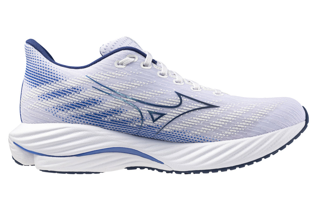 Mizuno Wave Rider 28 D White/Estate Blue/Mugen Blue Mens #color_white-multi-blues