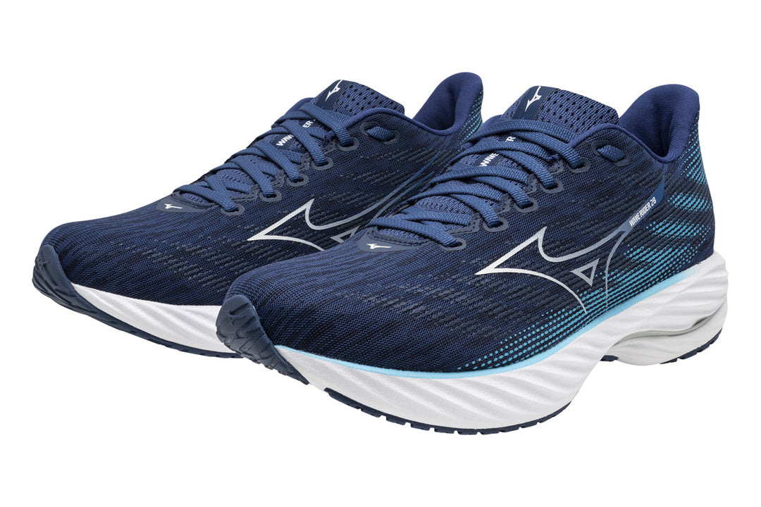 Mizuno Wave Rider 28 2E Estate Blue/White/River Blue Mens #color_blue-multi-white