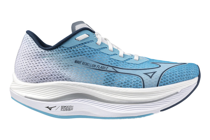 Mizuno Wave Rebellion Flash 2 B River Blue/Blue Wing Teal/White Womens #color_white-multi-blues