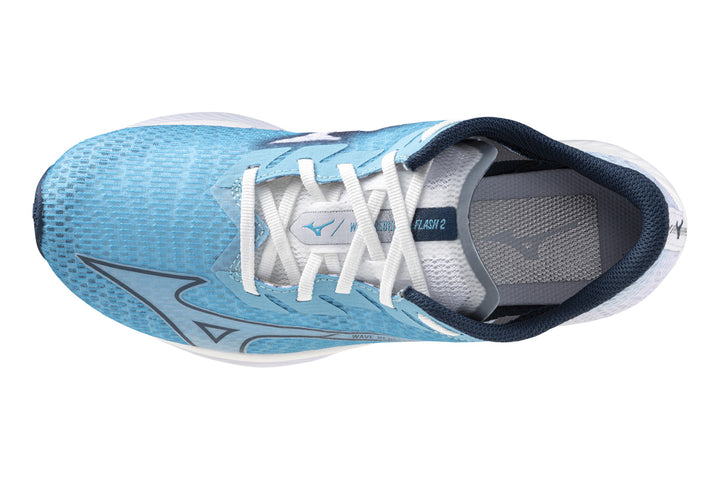 Mizuno Wave Rebellion Flash 2 B River Blue/Blue Wing Teal/White Womens #color_white-multi-blues