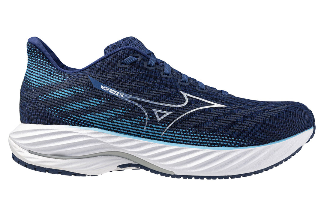 Mizuno Wave Rider 28 2E Estate Blue/White/River Blue Mens #color_blue-multi-white