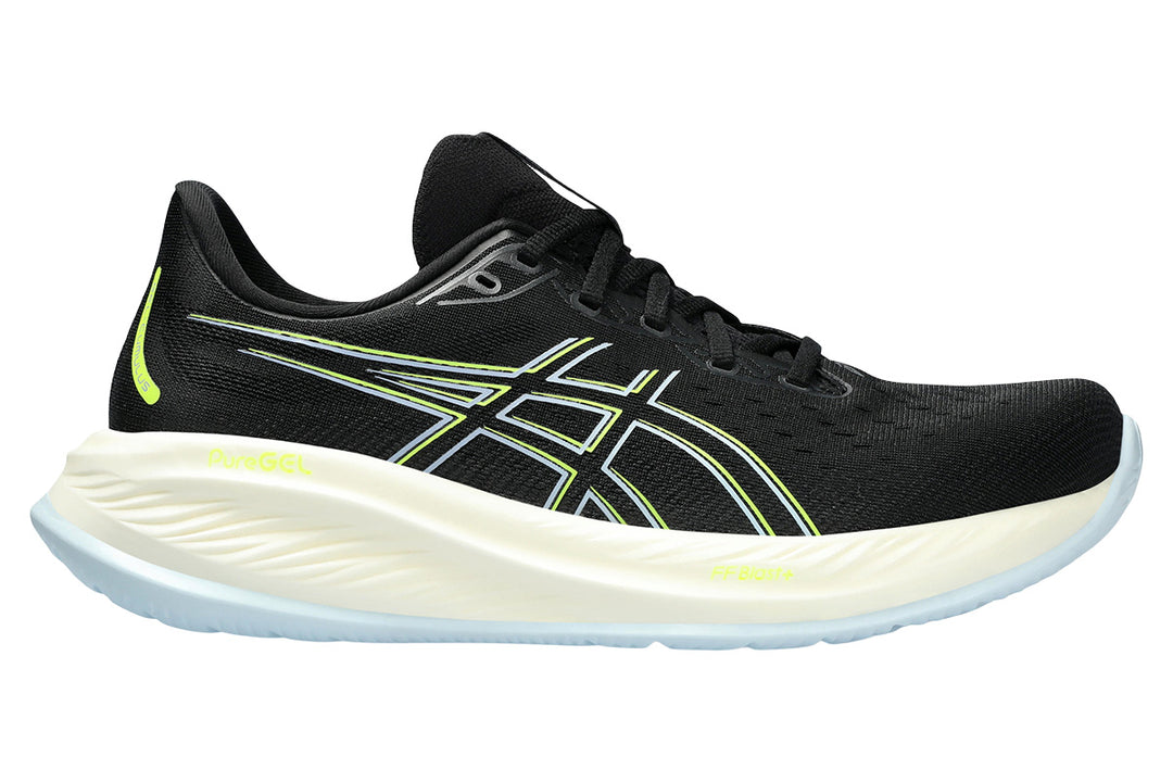 Asics Gel-Cumulus 26 2E Black/Safety Yellow Mens #color_black-multi-whites