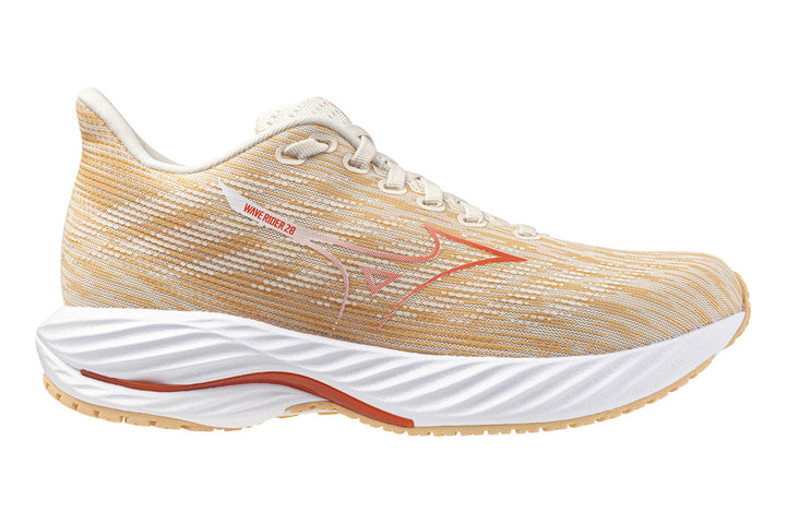 Mizuno Wave Rider 28 B Pristine/Spicy Orange/Apricot Ice Womens #color_pink-multi-whites