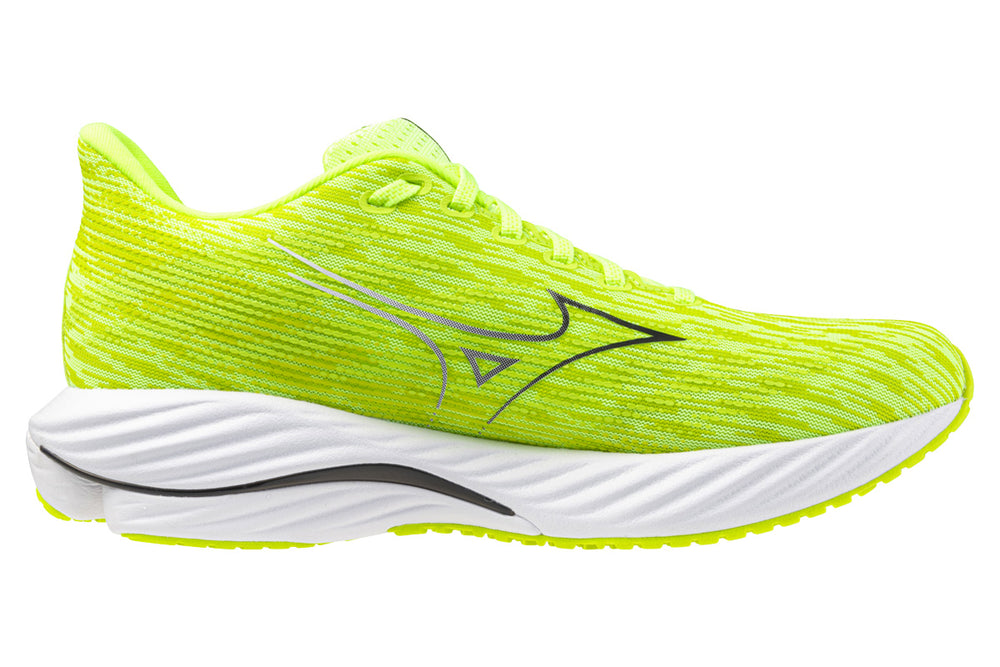 Mizuno Wave Rider 28 D Neo Lime/Black/Acid Lime Mens #color_yellow-flouro-yellow