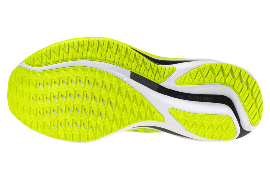 Mizuno Wave Rider 28 D Neo Lime/Black/Acid Lime Mens #color_yellow-flouro-yellow