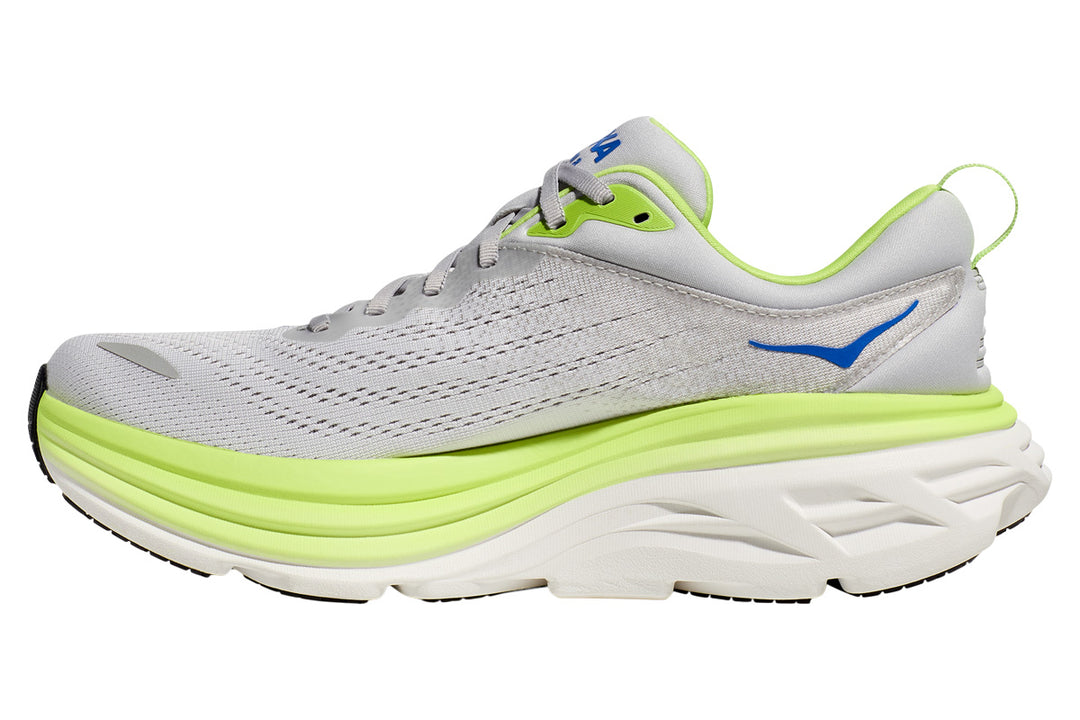 Hoka Bondi 8 2E Stardust/Lettuce Mens #color_grey-multi-yellows