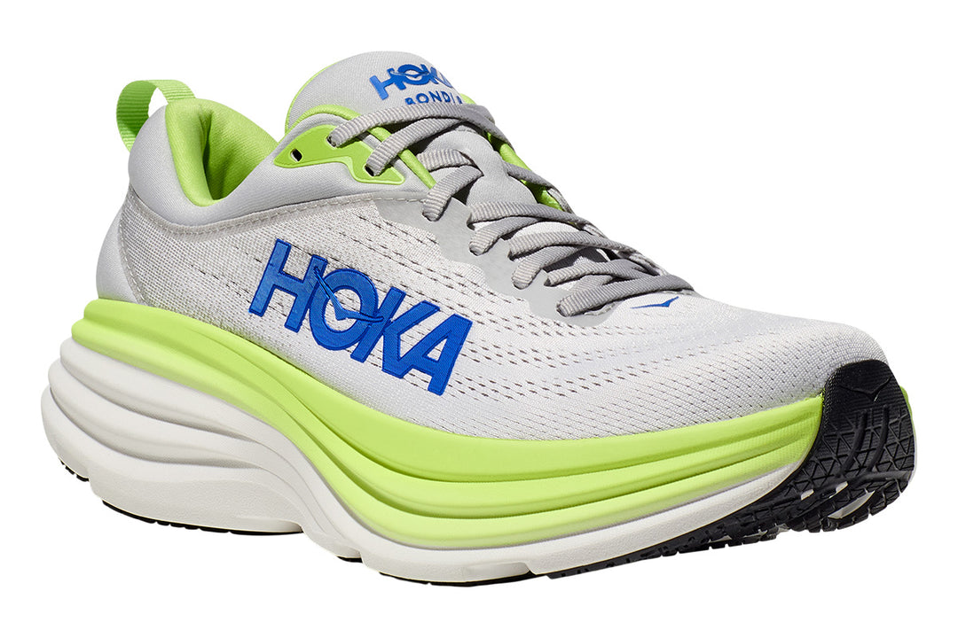 Hoka Bondi 8 2E Stardust/Lettuce Mens #color_grey-multi-yellows