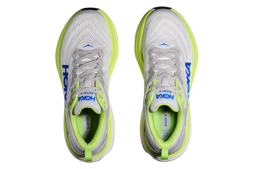 Hoka Bondi 8 2E Stardust/Lettuce Mens #color_grey-multi-yellows