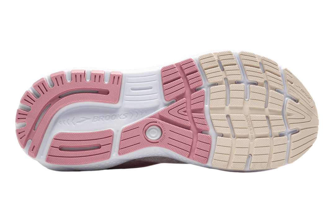 Brooks Ghost 16 B Coconut/Zephyr/White Womens #color_grey-multi-pinks-purples