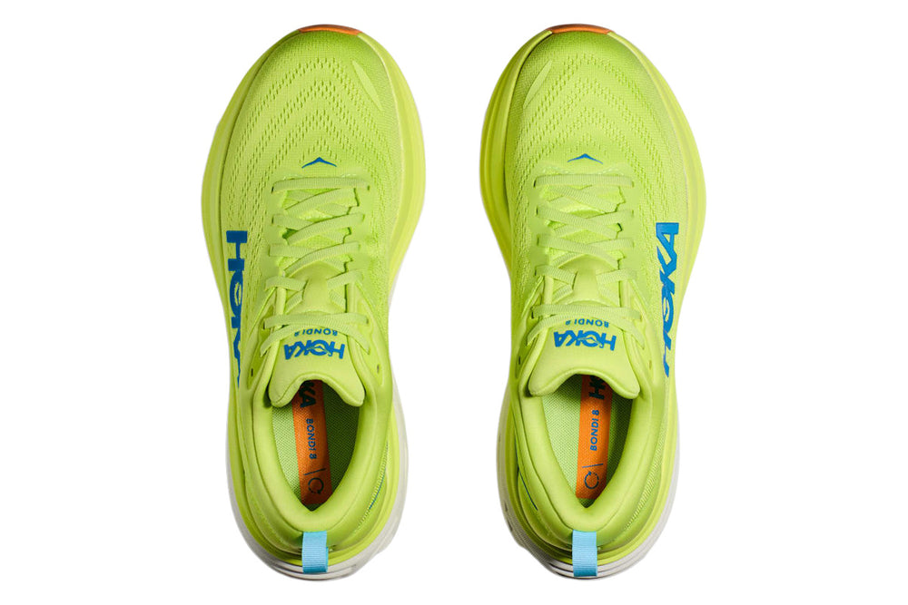 Hoka Bondi 8 D Lettuce/Solar Flare Mens #color_yellow-multi-reds-oranges