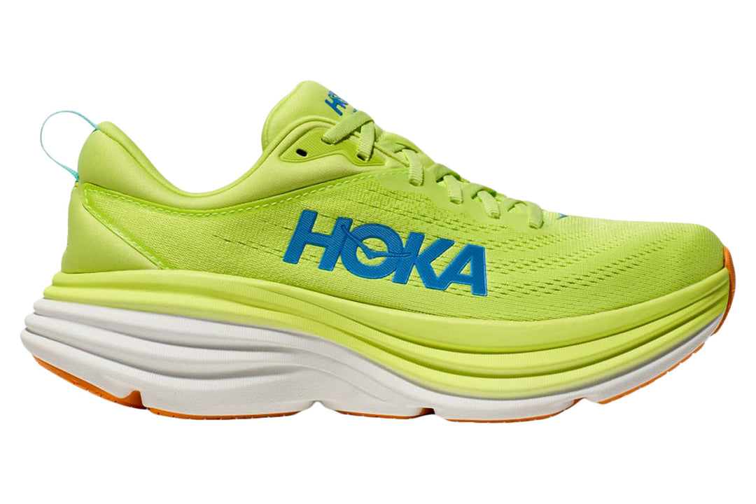 Hoka Bondi 8 D Lettuce/Solar Flare Mens #color_yellow-multi-reds-oranges