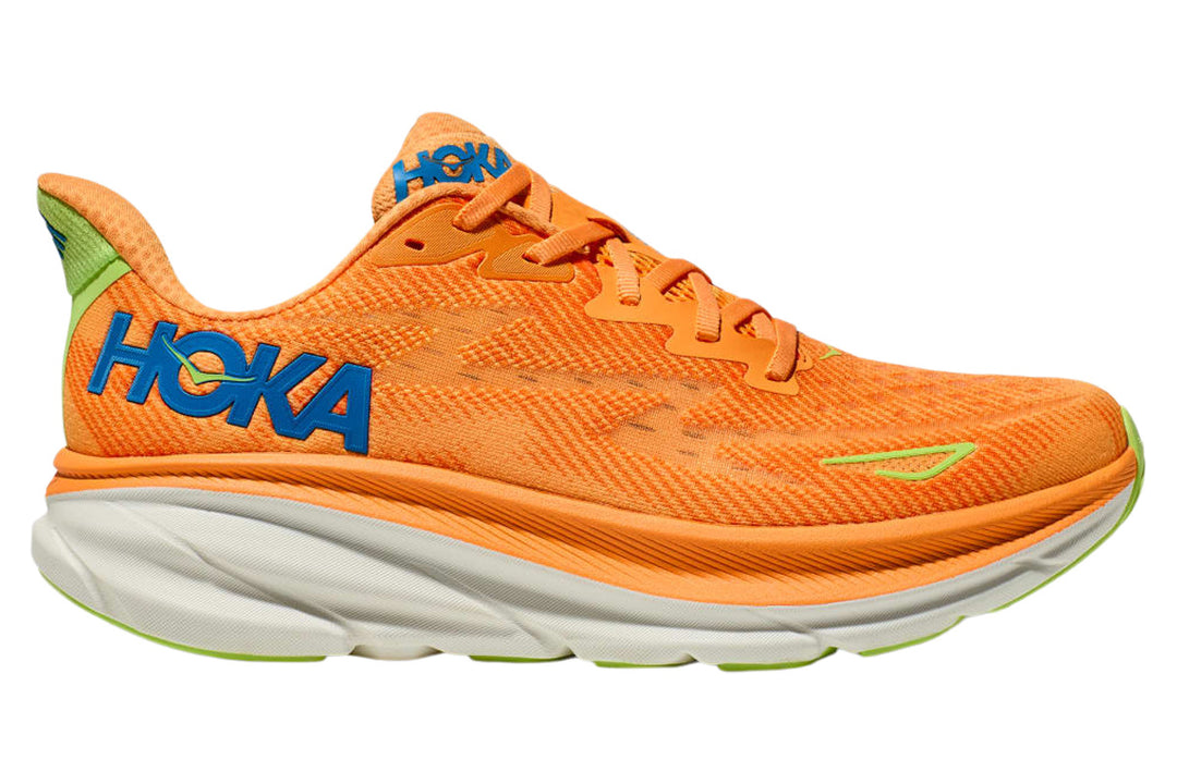 Hoka Clifton 9 D Solar Flare/Lettuce Mens #color_orange