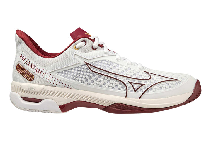 Mizuno Wave Exceed Tour 5 AC B White/Cabernet/Papyrus Womens #color_white-multi-browns