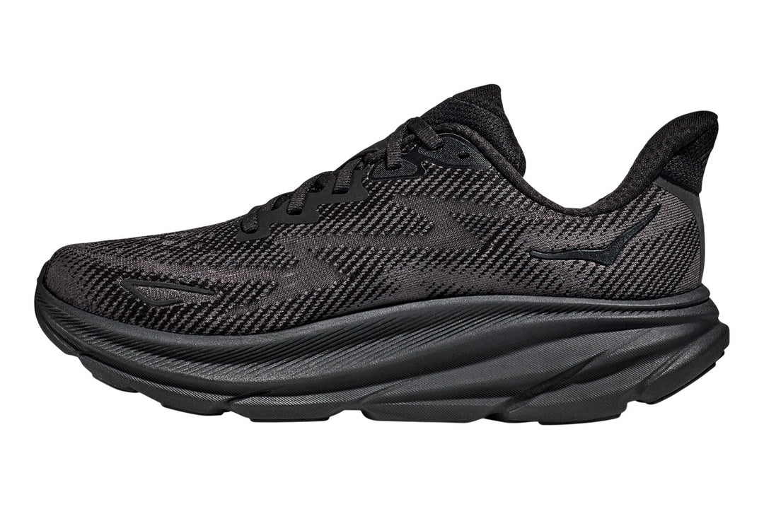 Hoka Clifton 9 D Black/Black Womens #color_black