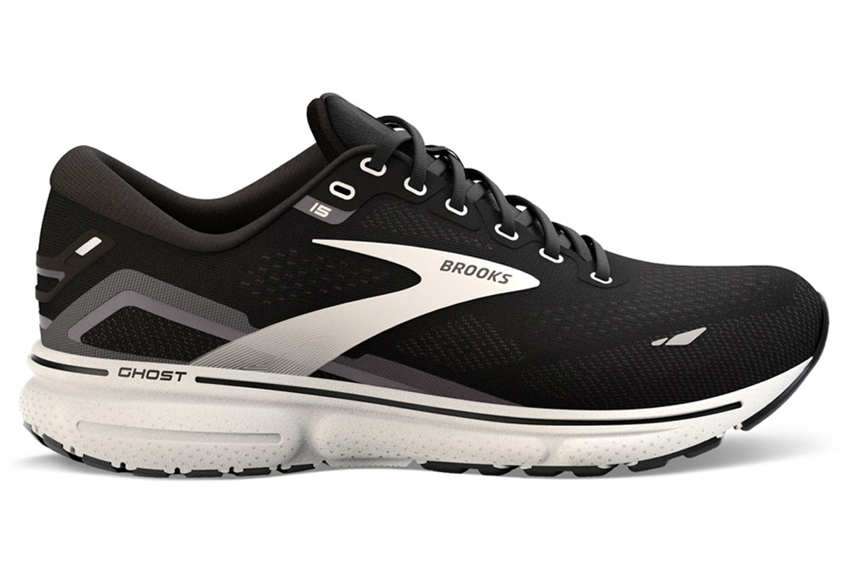 Brooks Ghost 15 2E Black White Mens