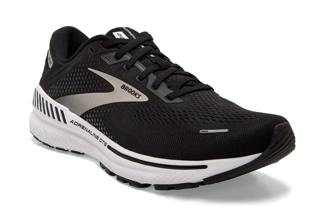 Brooks Adrenaline GTS 22 D Black/White Black Mens #color_black-multi-whites