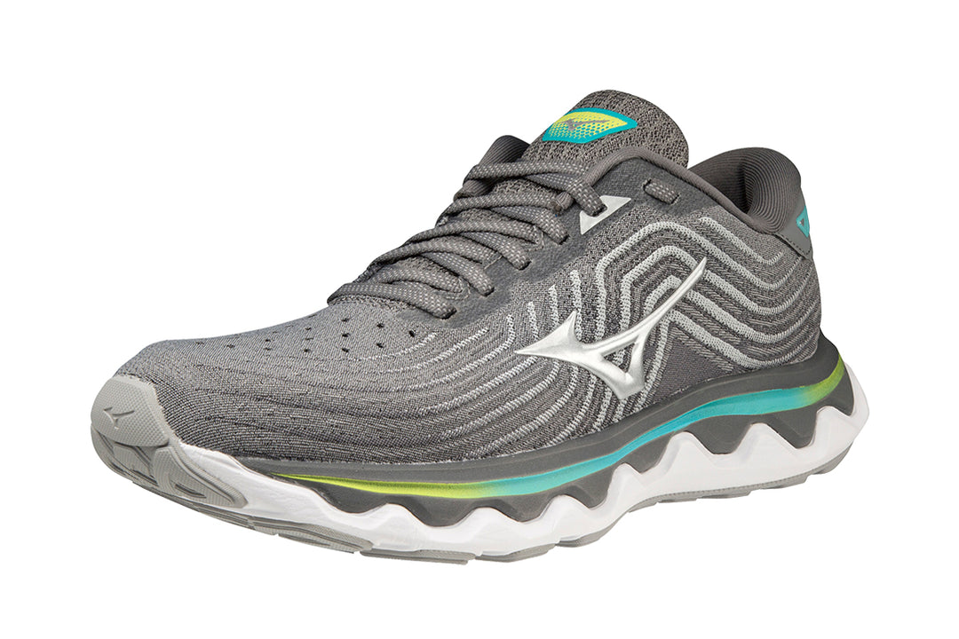 Mizuno Wave Horizon 6 B Ultimate Gray/Silver/Blue Curaco Womens #color_grey-multi-greens