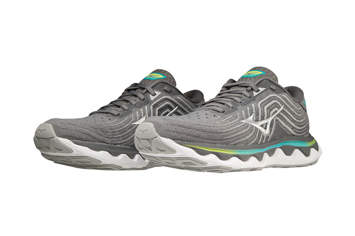 Mizuno Wave Horizon 6 B Ultimate Gray/Silver/Blue Curaco Womens #color_grey-multi-greens