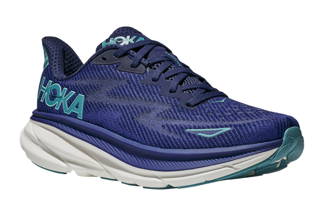 Hoka Clifton 9 B Bellwether Blue / Evening Sky Womens #color_blue-multi-blues