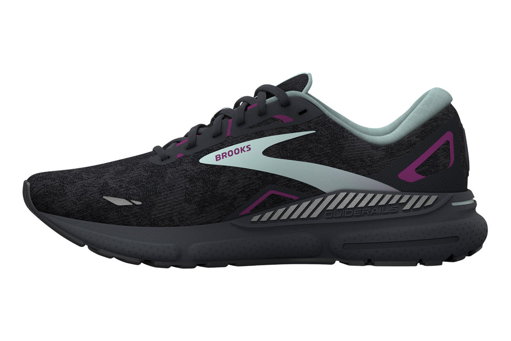 Brooks Adrenaline GTS 23 D Black/Light Blue/Purple Womens #color_grey-multi-blues