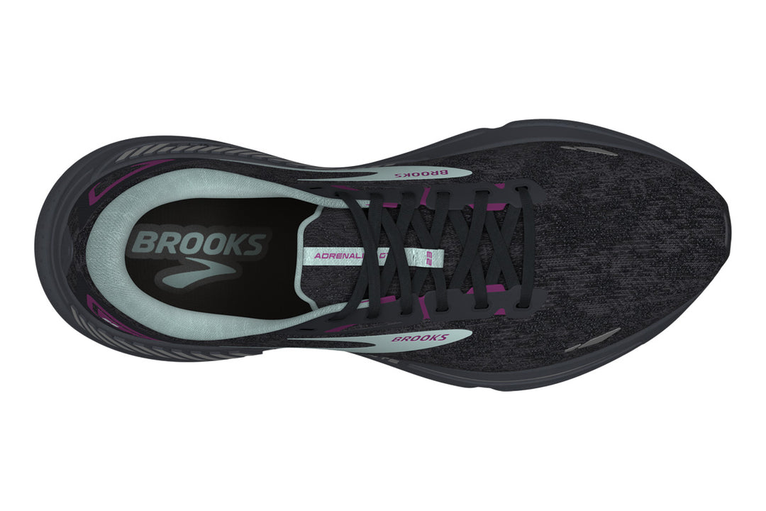 Brooks Adrenaline GTS 23 D Black/Light Blue/Purple Womens #color_grey-multi-blues