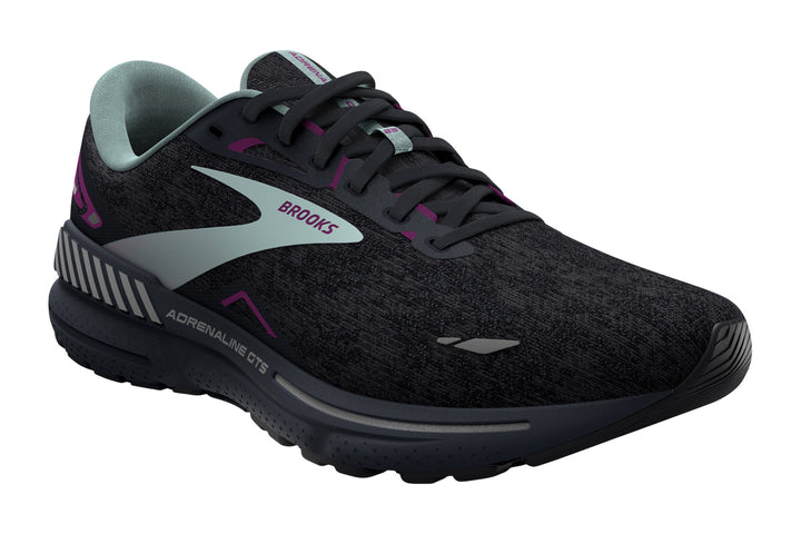 Brooks Adrenaline GTS 23 D Black/Light Blue/Purple Womens #color_grey-multi-blues