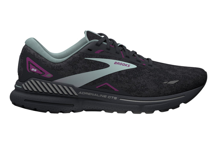 Brooks Adrenaline GTS 23 D Black/Light Blue/Purple Womens #color_grey-multi-blues