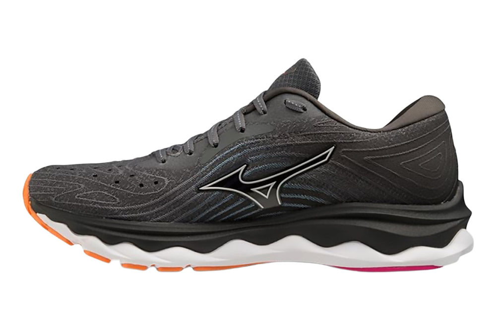 Mizuno Wave Sky 6 D Iron Gate/Nimbus Cloud Neon Pink Womens #color_grey-multi-pinks-purples