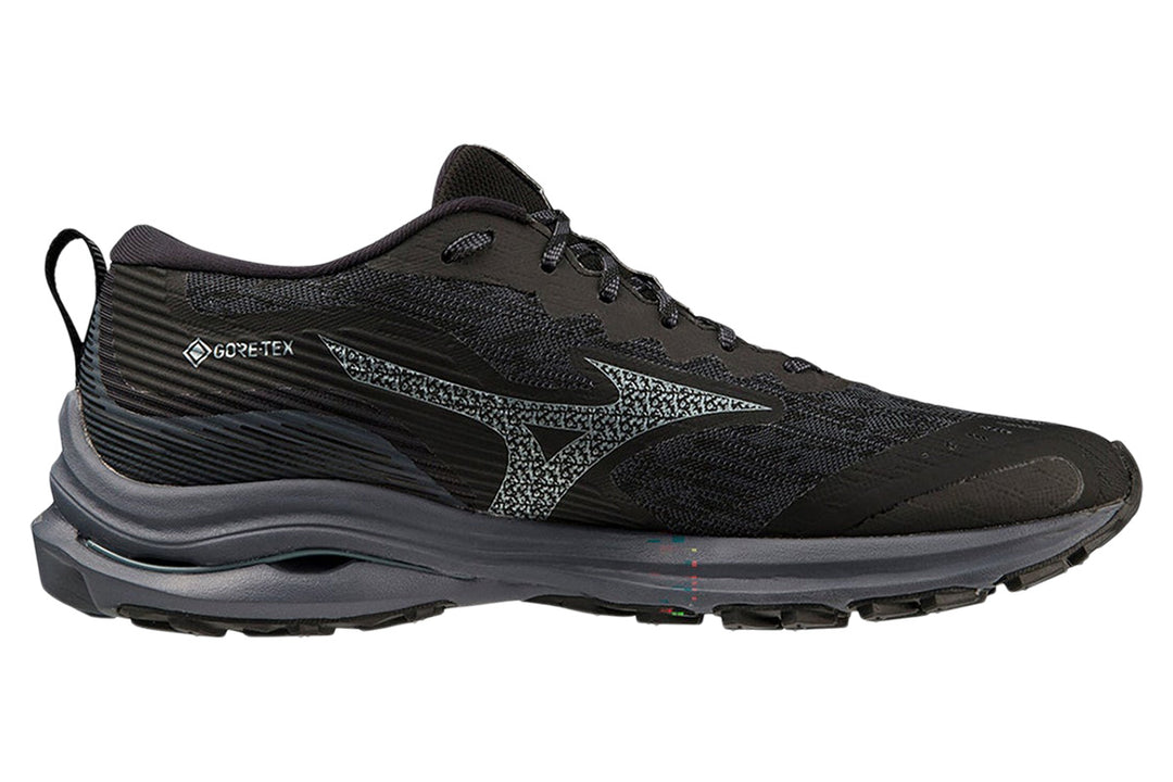 Mizuno Wave Rider GTX 2E Black/Ombre Blue/Glacial Ridge Mens #color_black-multi-blues